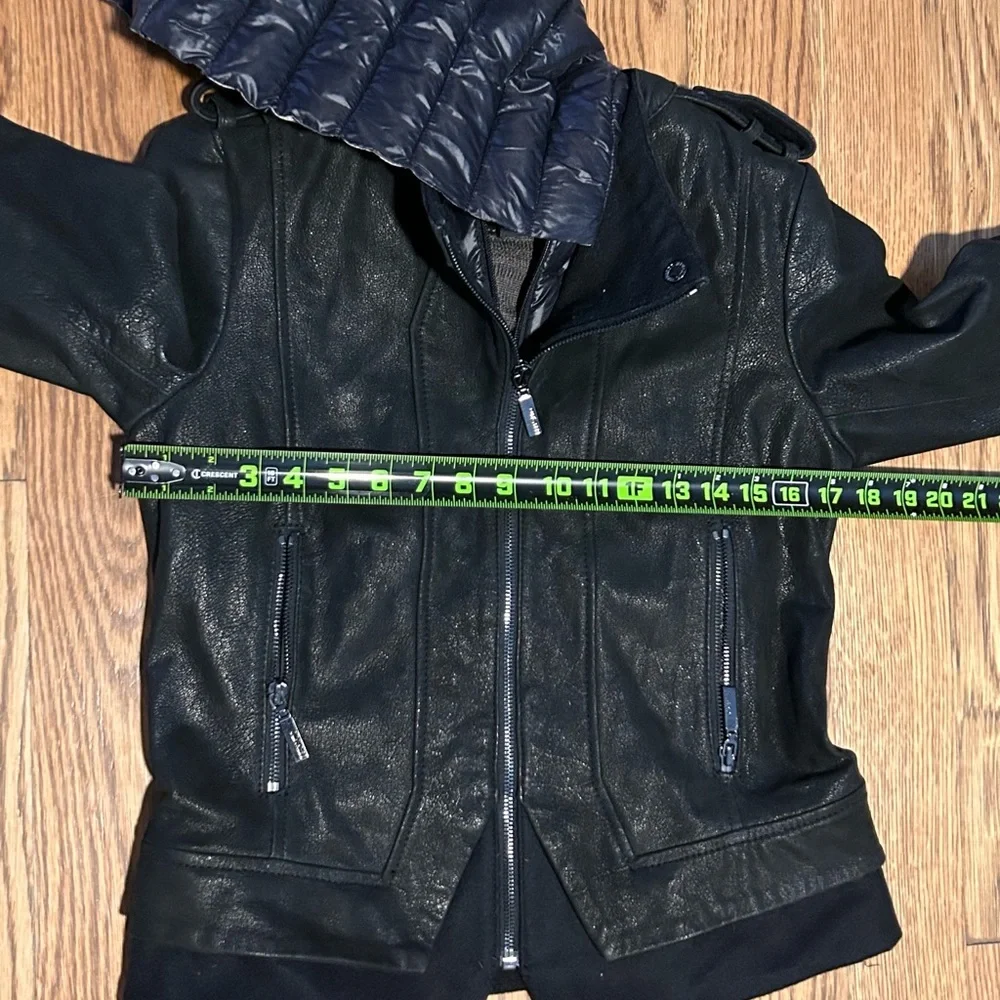 *BERNARDO Genuine Leather Moto Jacket w/ Detachable Hood – Size‎ S - Picture 7 of 15